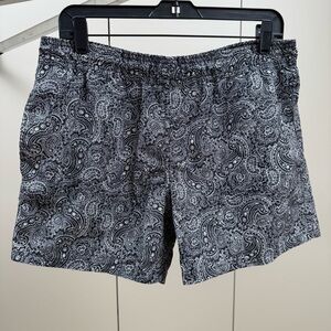 Topman Men’s S/M Black and White Paisley Swim Shorts